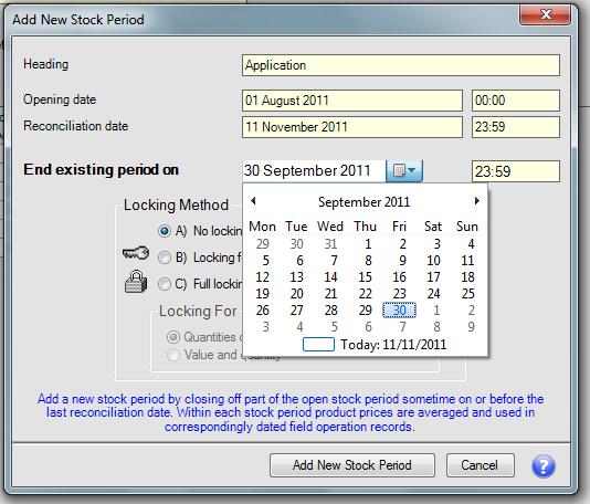 Entering the stock management function will allow you to update the prices in the open stock period.