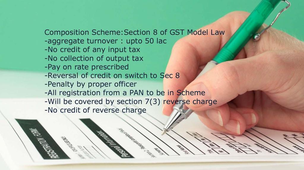 Section 172 Composition to Regular taxpayer Credit of eligible duties and taxes on inputs held in stock to be allowed to a taxable person switching over from composition scheme Registered taxable