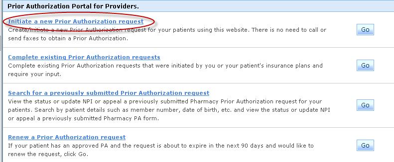 Initiate a Prior Authorization Request To begin creating an Episode of Coverage (EOC) the term for a single authorization request in