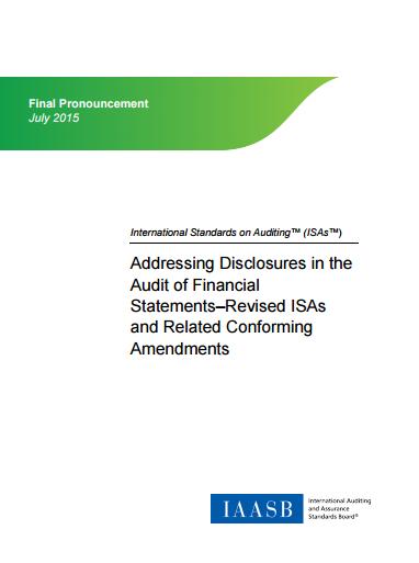 IAASB/FRC auditing disclosures o FRC reflection of IAASB revisions o p/c 17 June