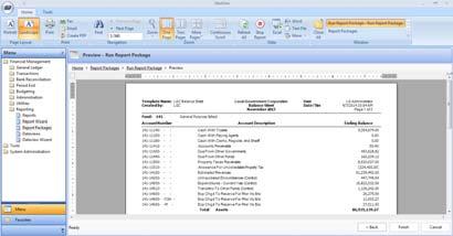 Month/Period End Reports The report will appear in the preview window The ribbon bar contains options to print or save the reports Click the