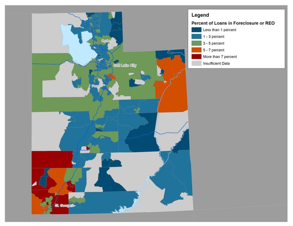 Utah Data Maps Areas Affected by Concentrated Foreclosures February 2011