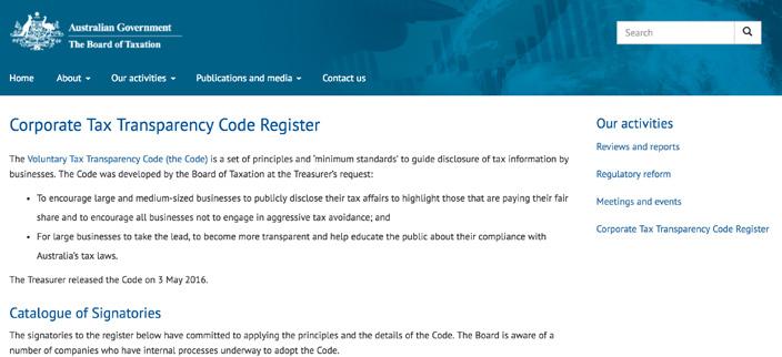 (International) or from the Wesfarmers website. The Board of Taxation s voluntary tax code can be found at: taxboard. gov.au/consultation/voluntary-taxtransparency-code/.