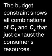 The intertemporal budget constraint C2 Y2 C1 Y1 1 r 1 r (1 r ) Y Y The budget