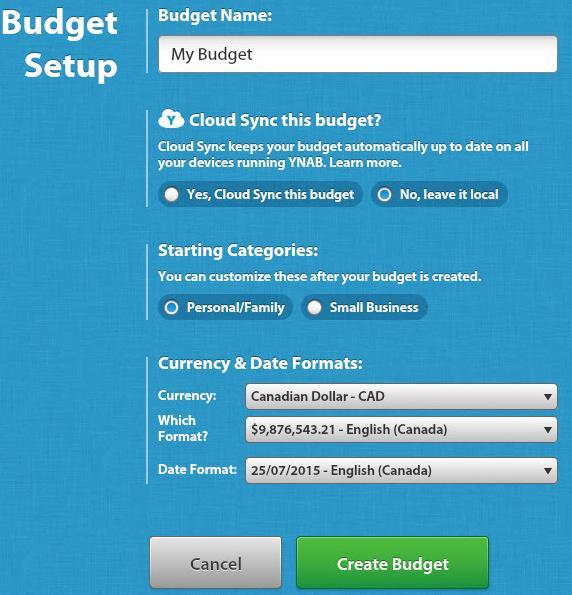 Creating a Budget It s time to gain control of your money! Open up your YNAB 4 and get that budget rolling. Creating a New Budget 1. Open up YNAB 4.