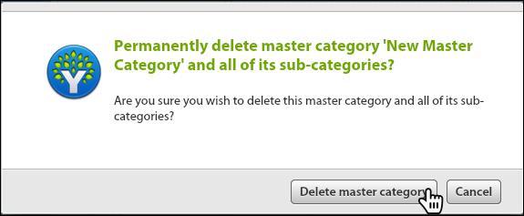 From the budget page, click on the master category you want to edit, hide, or delete. An edit master category screen will appear with various options. 2. To edit name of category: 2a.