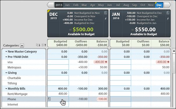 Adding Budget Amounts You can add budget amounts to your categories. Money is allocated from your total income so you can put your money to work.