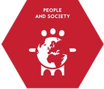 The key area People and Society mostly covers SDGs from the People (SDG 1, 3, 4, 5) and Prosperity (SDG 8 and 10) categories of the 2030 Agenda.