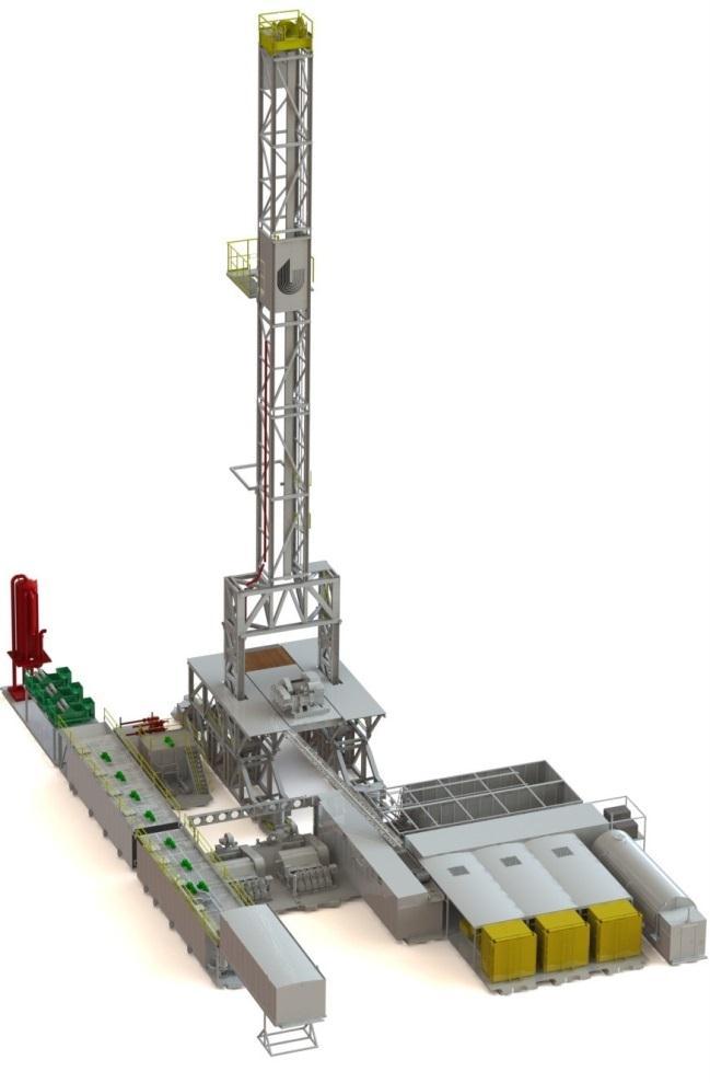 Introducing the New BOSS Drilling Rig Optimized for Pad Drilling Multi-direction walking system Faster Between Locations Quick assembly substructure 32 truck loads More