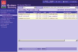 INCOMING PAYMENT LOGS 34 OVERVIEW The Incoming Payments Log displays all payments which have been received into your Company accounts.