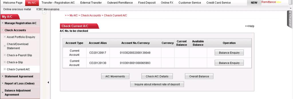 Account Details / Transactions 6 My A/C