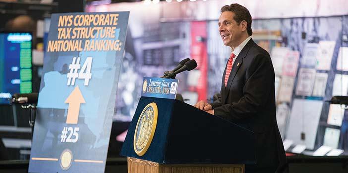 New York Governor Andrew Cuomo, once a critic of the Tax Foundation s annual rankings, sought advice from the group and, in 2014, accepted an award for outstanding achievement in state tax reform.