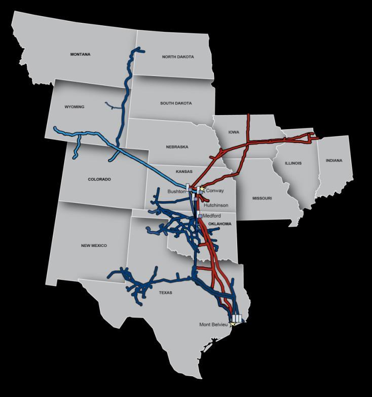 percent of pipeline-connected natural gas processing plants located in Mid-Continent Contracted NGL volumes exceed physical volumes minimum volume commitments Extensive NGL fractionation system