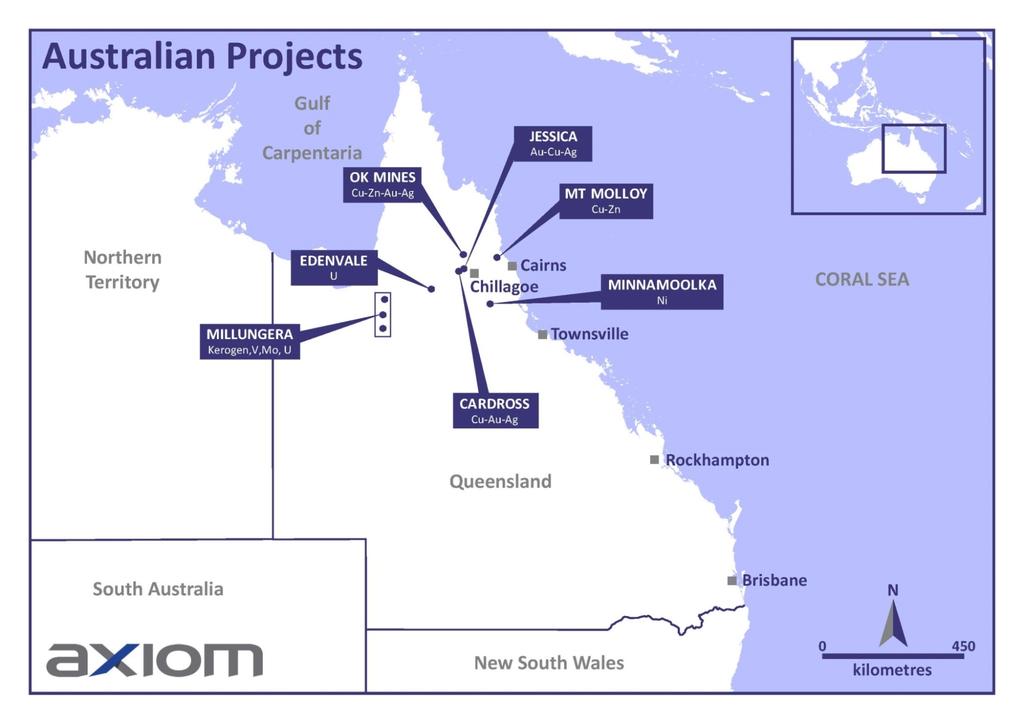 Australian tenements Project status Strategic holdings in the Chillagoe region of North Queensland Currently hold seven Mining Leases and seven Exploration Permits for Minerals Technical