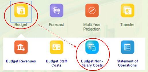 4. BUDGETING NON SALARY EXPENSES Overall, the functions for Non-Salary Expense forms is identical to that of Budgeting