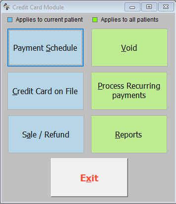 OpenEdge Credit Card Module User Manual How to access the Credit Card module Unless you have decided to continue using the old Credit Card module (Fortis or VeriFone) during a transition period (the