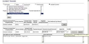 Organized by individual project, the PayLock system collects invoice information and