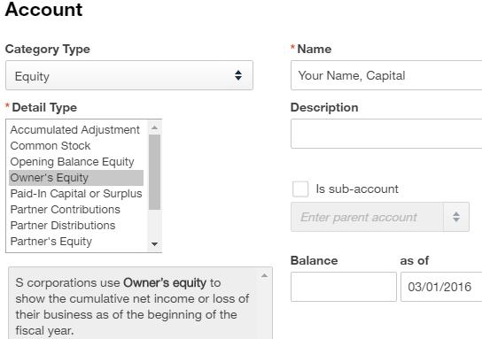 Add Equity Accounts 21 Click New at the top of the Chart of Accounts Add equity accounts: Category
