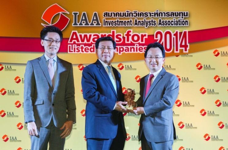 TUF awarded The Best CEO and The Best IR of IAA Awards for Listed Companies 2014 Date: 26 Feb 2015 The Best CEO of Food & Agro Sector Mr.