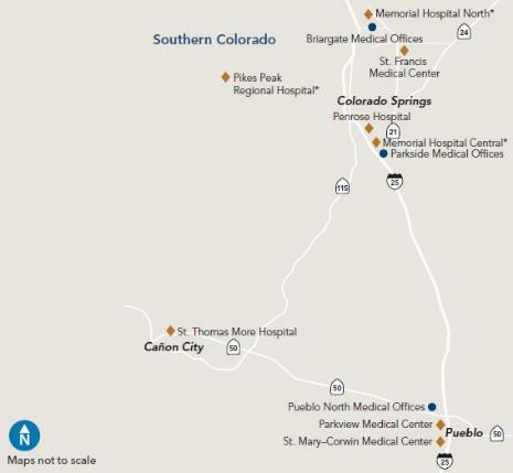 Southern CO: convenient locations and access 3 medical offices in Southern Colorado: two in Colorado Springs and one in Pueblo. Community providers in addition to our medical offices.