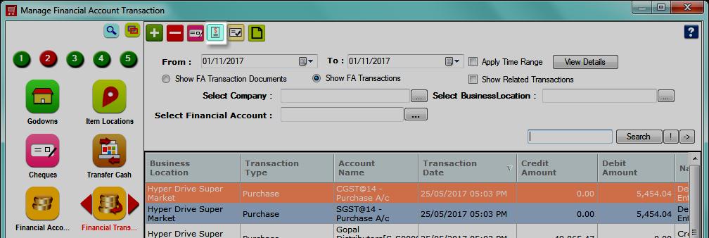 This will bring up FA Transaction Document as shown below Select Transaction Type as