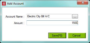 You can add multiple accounts to debit by clicking on button. Click on Save(F8) save the financial transaction.