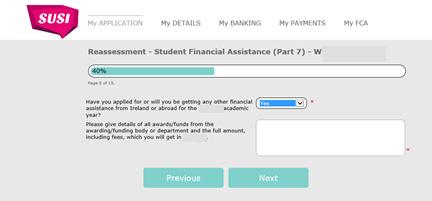 Part 6 Payments Were you in receipt of any of the following payments during the 2017/18 academic year?