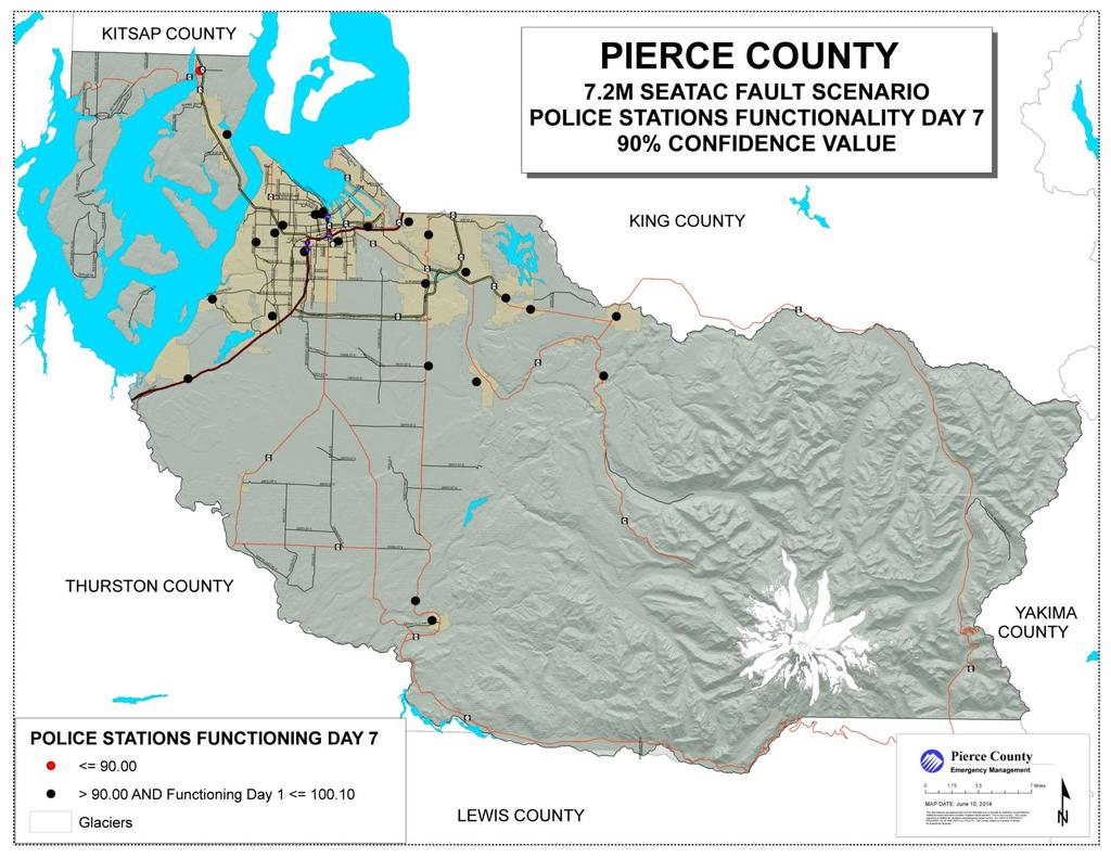 Map D-22 Pierce County SEATAC Fault Scenario Police