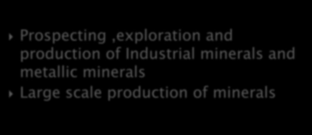 Prospecting,exploration and production of Industrial