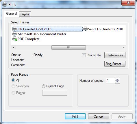 CTAS User Manual 6-9 Cash Control: Reconciling the Bank Statement (continued) Printing a Cash Control Statement (continued) After clicking on the Printer icon, the Print screen appears.