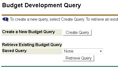 Select Create Query Select Base Budget and Cumulative Change. Select Line Item Detail.