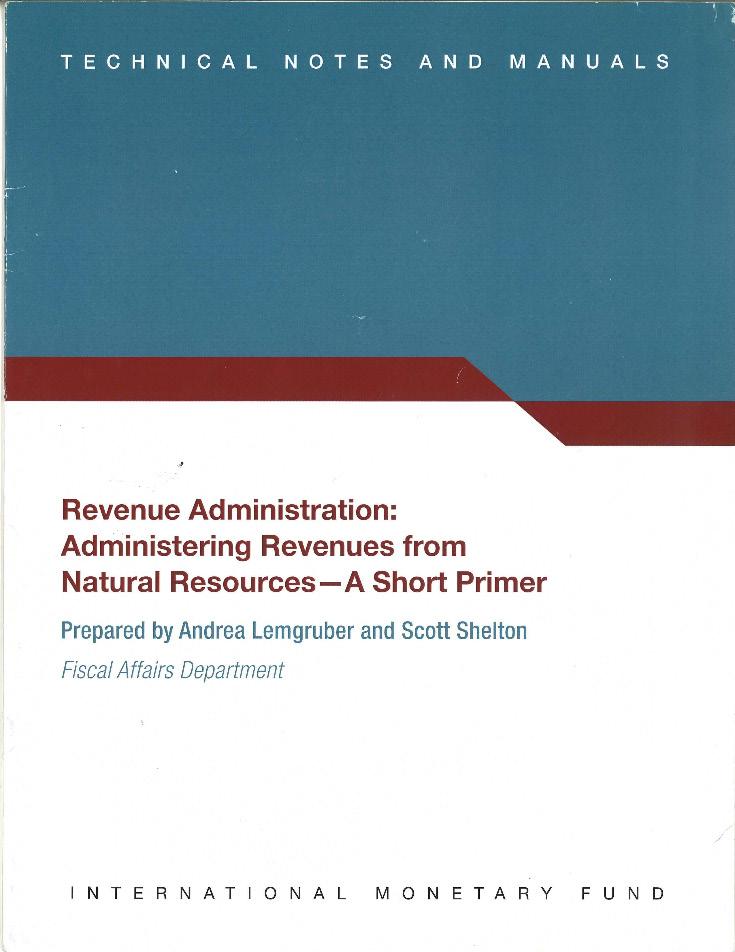 Information Sources Administering Fiscal Regimes for Extractive