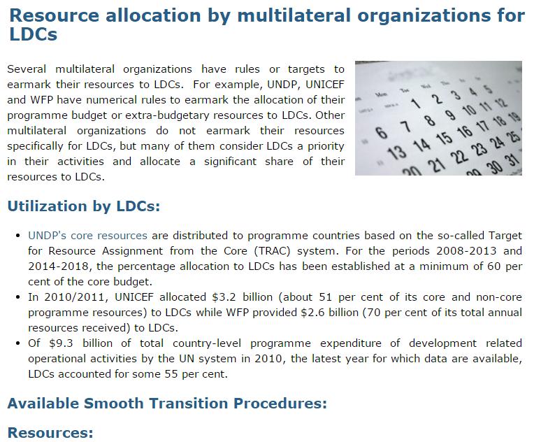 Information in the LDC Portal About 130 Support Measures for LDCs Trade: 80 Development Assistance: 15