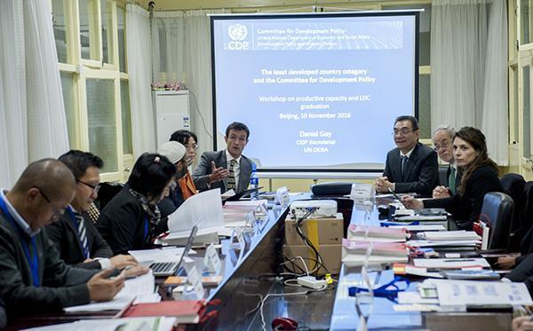 Training on productive capacity with 10 LDCs at workshop in Beijing with Justin Lin & Charles Gore Progress