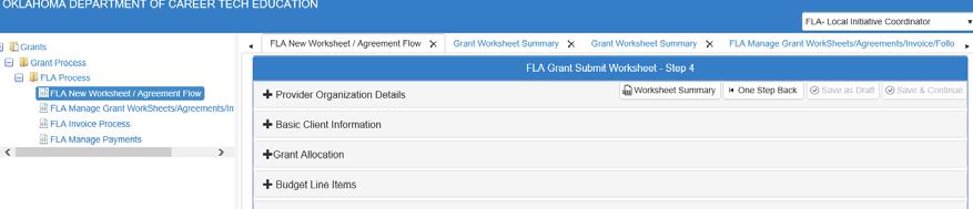 Star ng a New Worksheet Step 14: You can view or print your Worksheet Summary page to