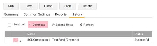 fund(s). - Ensure the Report Date Range is entered as the year that you are converting the fund for (e.g. 01/07/XXXX 30/06/XXXX).
