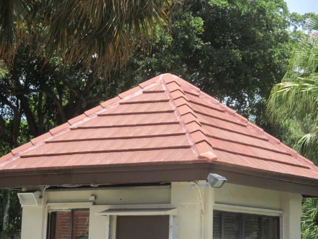 Client: 29086B Calusa Point - Building Exteriors Comp #: 2383 Roofs (Guardhouse) - Replace Quantity: Approx 235 GSF Location: Building rooftop Evaluation: Refer to "Clubhouse" roof for more general