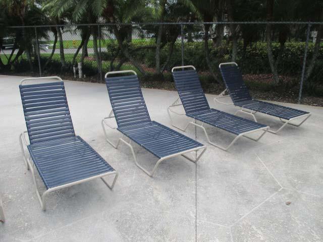 Client: 29086D Calusa Point - Amenities Comp #: 2763 Pool Deck Furniture - Replace Quantity: (50) Pieces Location: Pool deck Evaluation: (35) lounge chairs, (3) dining tables, (12) chairs, counted