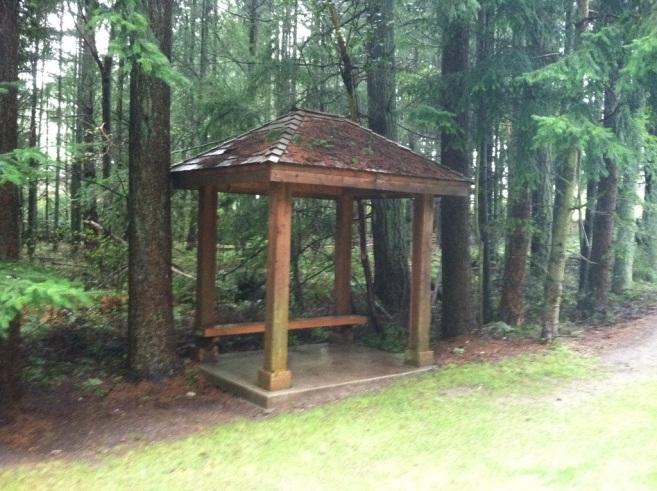These bus stop shelters are relatively simple; each shelter consists of 4 wood