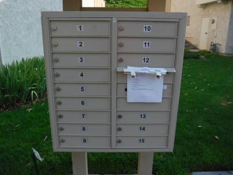 Comp #: 403 Mailboxes - Replace (New) Quantity: (2) Kiosks Location: Central locations throughout association New in 16/17 Evaluation: The mailboxes are intact and functional.