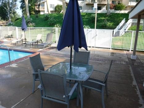 Comp #: 404 Pool Furniture - Partial Replace Quantity: (26) Assorted Pieces Location: Pool deck Evaluation: Comprised of (7) lounges, (12) chairs, (3) tables, and (4) umbrellas.