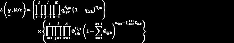 with survivor functions S(t θ) and G(C ϕ) and probability density function f(t θ) and g(c θ) respectively θ is the vector of interest parameters and ϕ is the vector of parameters on censoring time C