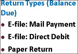 Federal Return Type Payment
