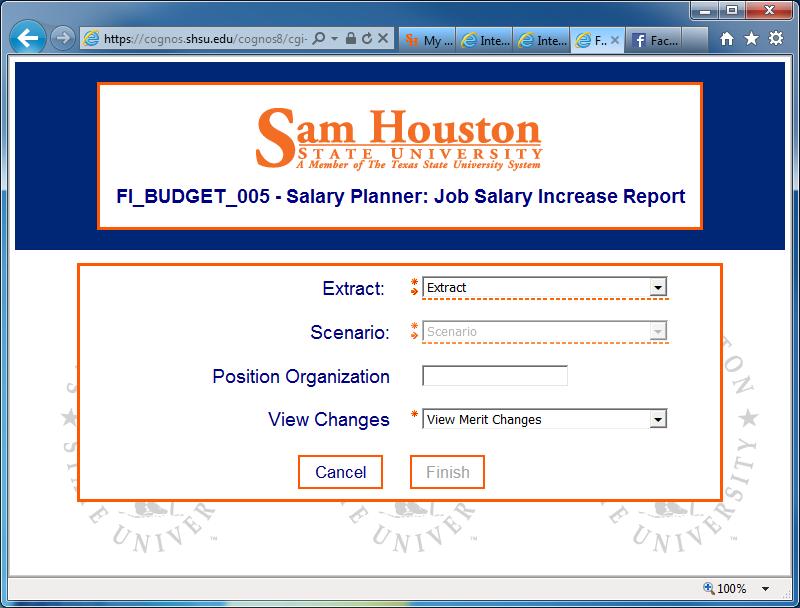 FI Budget 005 - Salary Planner: Job Salary Increase Report This report shows all salary increase that has been entered into salary planner for a chosen Organization.