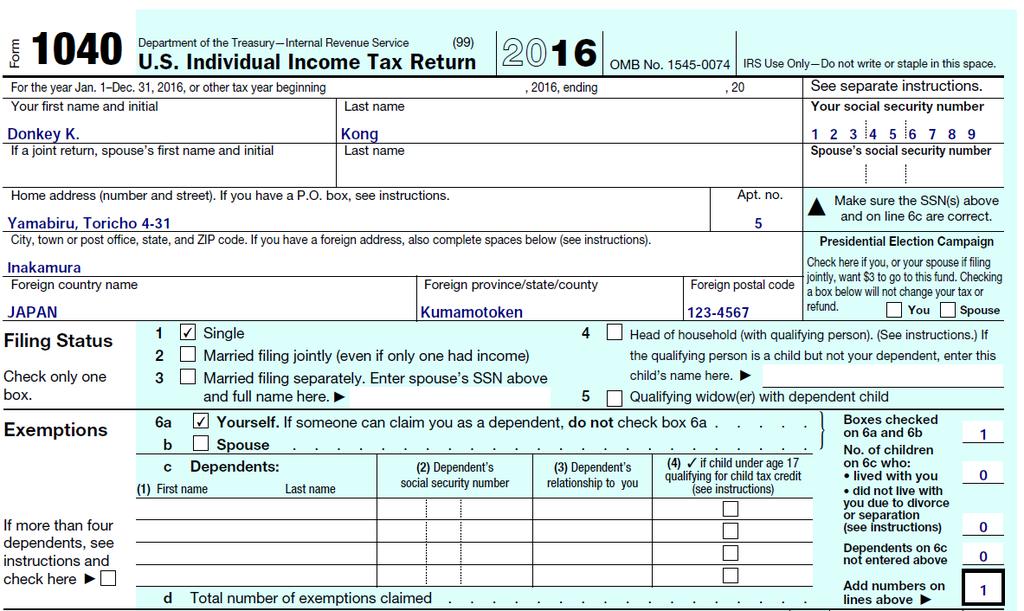 W-2 Income Statement from U.S. Employers You need to file one W-2 from each place you were employed in the U.S. during 2016. Your former employers should send these to you.