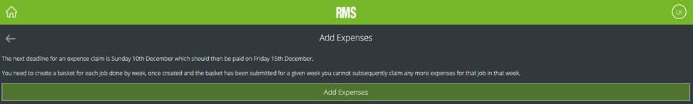 expenses and Rejected Expenses. 4) Click Add Expenses.