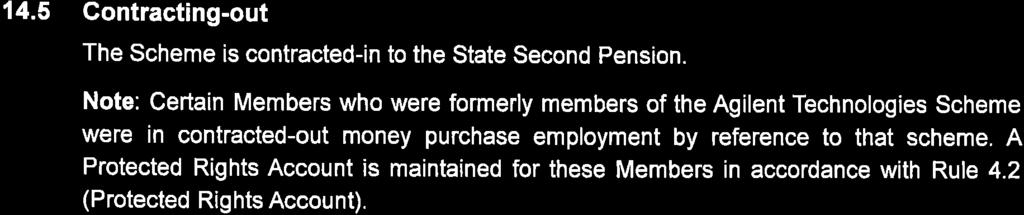 14.5 Contracting-out The Scheme is contracted-in to the State Second Pension.
