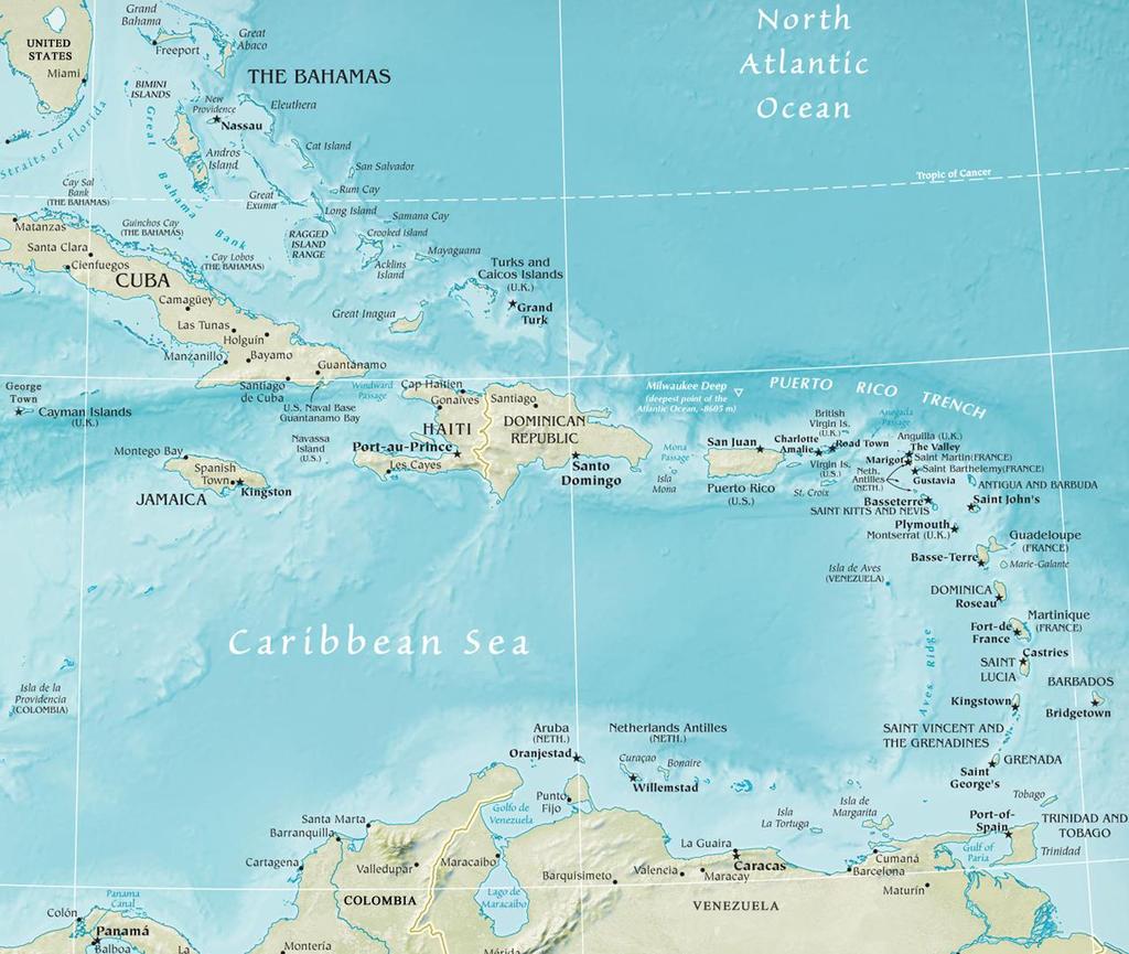 Map of the Caribbean Photo Credit: