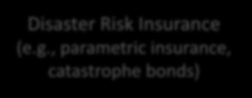 High Risk Layer (e.g., large earthquakes, tropical storms, hurricanes) Disaster Risk Insurance (e.