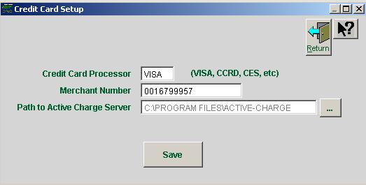 Version Select OK Enter VISA for the Credit Card